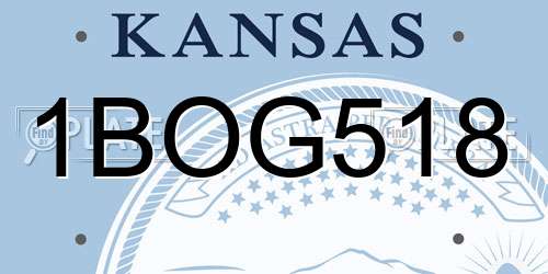 1BOG518 Kansas License Plate