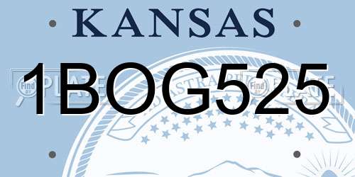 1BOG525 Kansas License Plate
