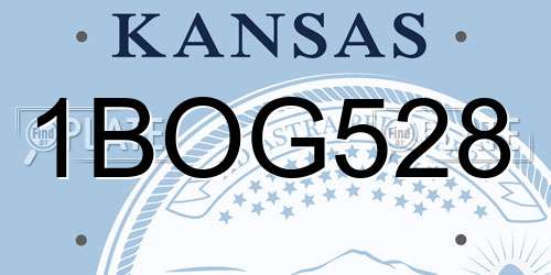 1BOG528 Kansas License Plate
