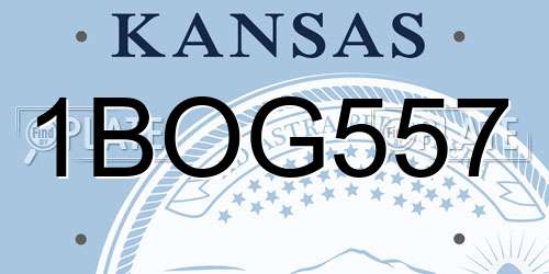 1BOG557 Kansas License Plate