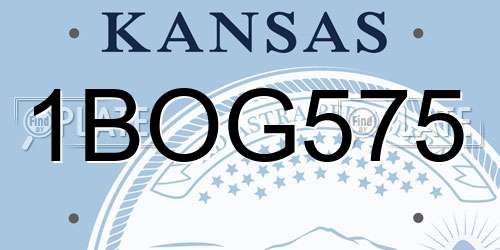 1BOG575 Kansas License Plate