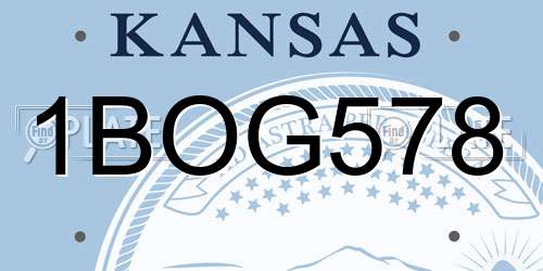 1BOG578 Kansas License Plate