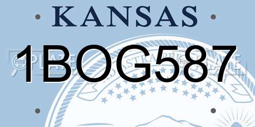 1BOG587 Kansas License Plate