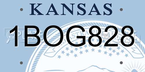 1BOG828 Kansas License Plate