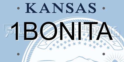 1BONITA Kansas License Plate
