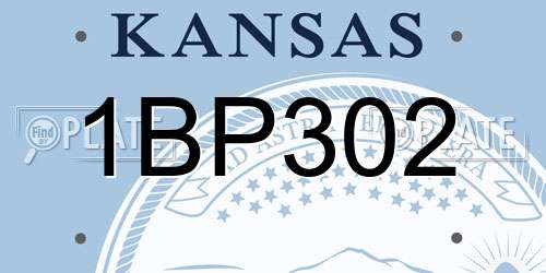 1BP302 Kansas License Plate