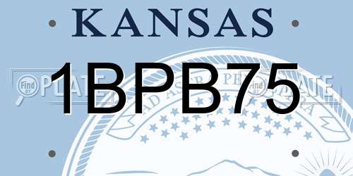 1BPB75 Kansas License Plate