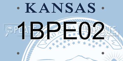1BPE02 Kansas License Plate