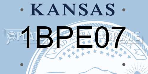 1BPE07 Kansas License Plate