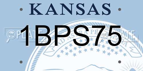 1BPS75 Kansas License Plate