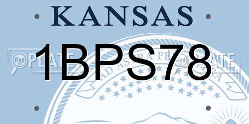 1BPS78 Kansas License Plate