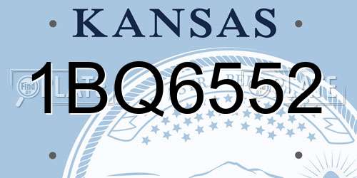 1BQ6552 Kansas License Plate