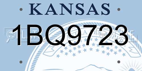1BQ9723 Kansas License Plate