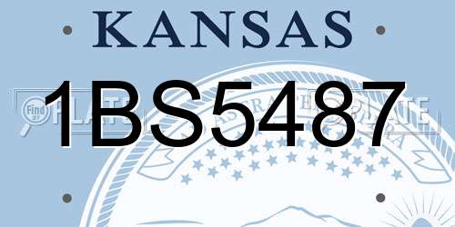 1BS5487 Kansas License Plate