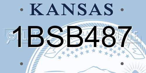1BSB487 Kansas License Plate