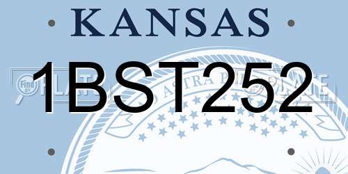 1BST252 Kansas License Plate