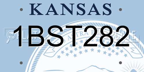 1BST282 Kansas License Plate