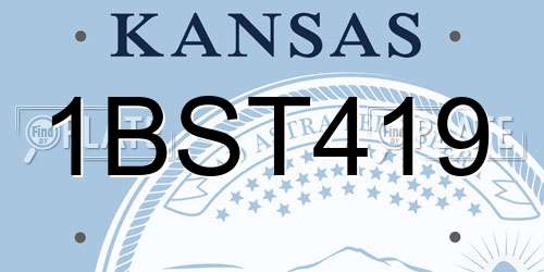 1BST419 Kansas License Plate