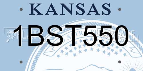 1BST550 Kansas License Plate