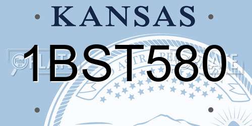 1BST580 Kansas License Plate