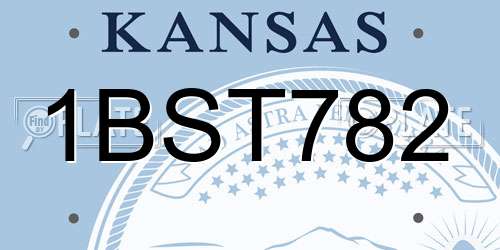 1BST782 Kansas License Plate