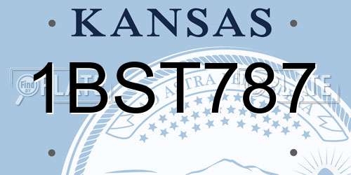 1BST787 Kansas License Plate