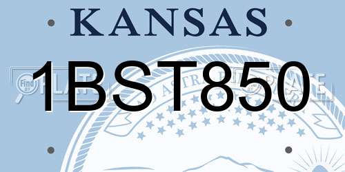 1BST850 Kansas License Plate