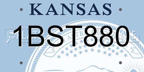 1BST880 Kansas License Plate