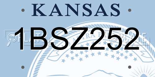 1BSZ252 Kansas License Plate