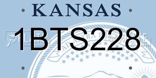 1BTS228 Kansas License Plate