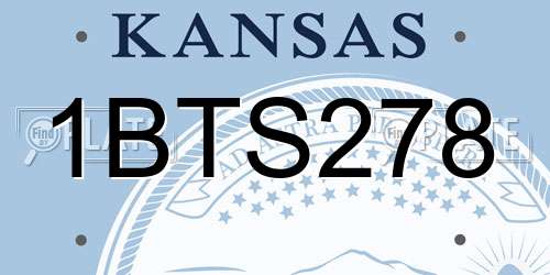 1BTS278 Kansas License Plate
