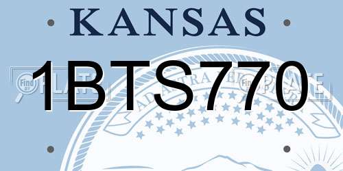 1BTS770 Kansas License Plate