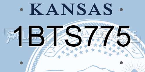 1BTS775 Kansas License Plate
