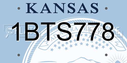 1BTS778 Kansas License Plate