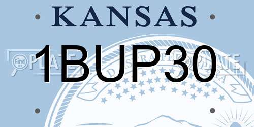 1BUP30 Kansas License Plate