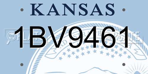 1BV9461 Kansas License Plate