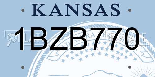 1BZB770 Kansas License Plate