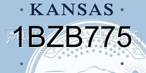 1BZB775 Kansas License Plate