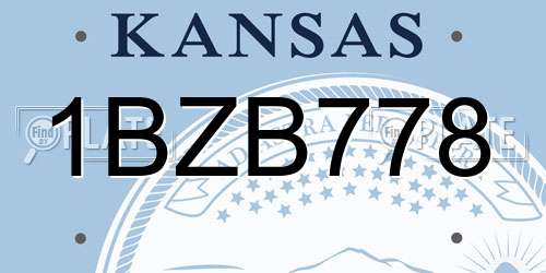 1BZB778 Kansas License Plate