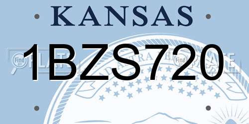 1BZS720 Kansas License Plate