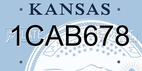 1CAB678 Kansas License Plate