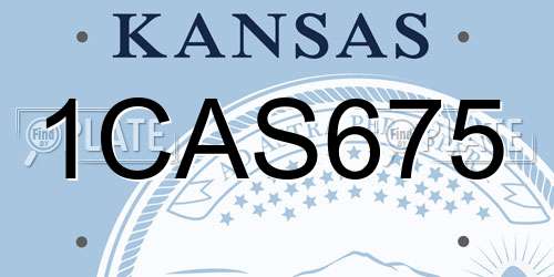 1CAS675 Kansas License Plate