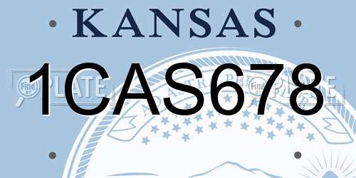 1CAS678 Kansas License Plate