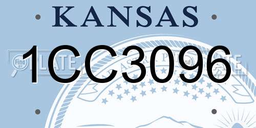 1CC3096 Kansas License Plate