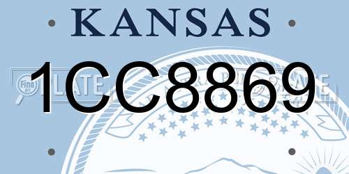 1CC8869 Kansas License Plate