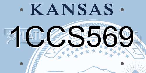 1CCS569 Kansas License Plate