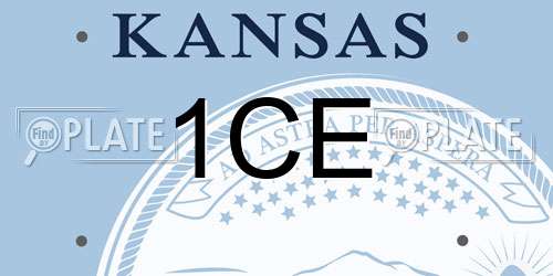 1CE Kansas License Plate