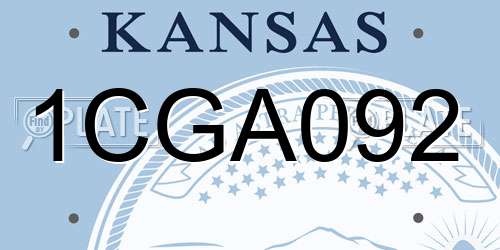 1CGA092 Kansas License Plate