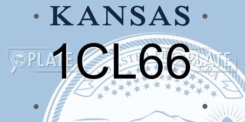 1CL66 Kansas License Plate