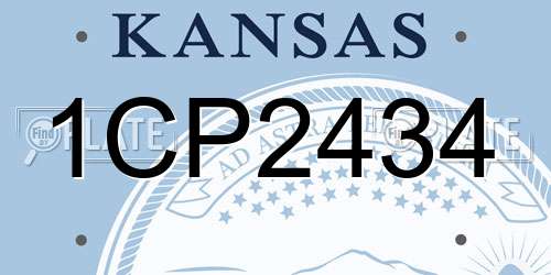 1CP2434 Kansas License Plate